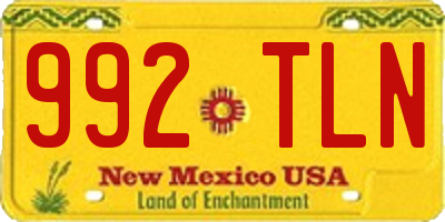 NM license plate 992TLN