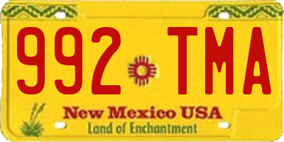 NM license plate 992TMA