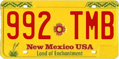 NM license plate 992TMB