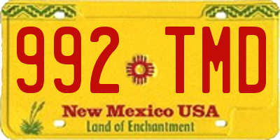 NM license plate 992TMD