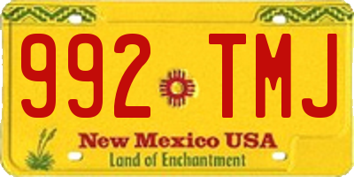 NM license plate 992TMJ