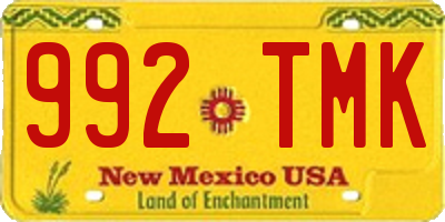 NM license plate 992TMK