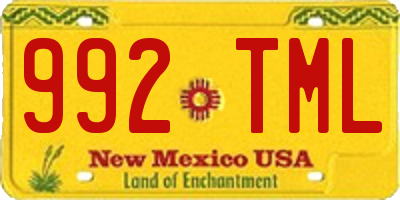 NM license plate 992TML