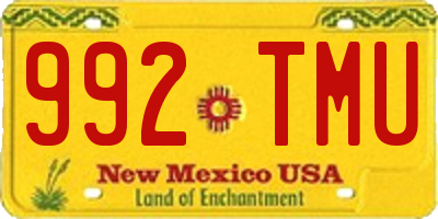 NM license plate 992TMU