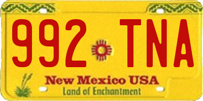 NM license plate 992TNA