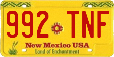 NM license plate 992TNF