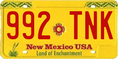 NM license plate 992TNK