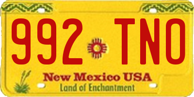 NM license plate 992TNO