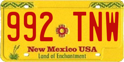 NM license plate 992TNW