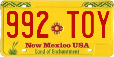 NM license plate 992TOY
