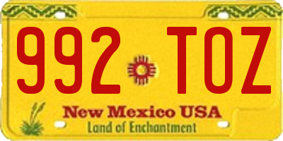 NM license plate 992TOZ