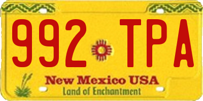 NM license plate 992TPA