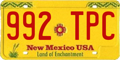NM license plate 992TPC