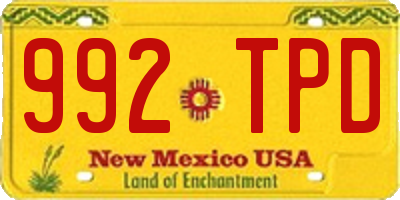 NM license plate 992TPD