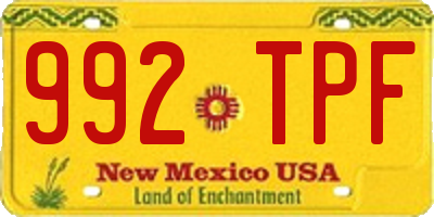 NM license plate 992TPF