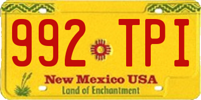 NM license plate 992TPI