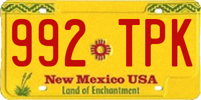 NM license plate 992TPK