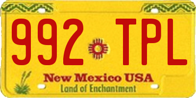 NM license plate 992TPL