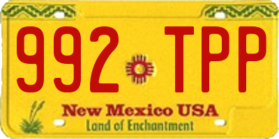 NM license plate 992TPP
