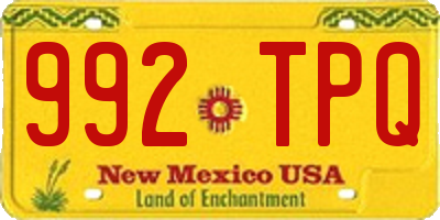 NM license plate 992TPQ