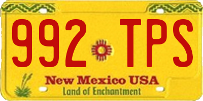 NM license plate 992TPS