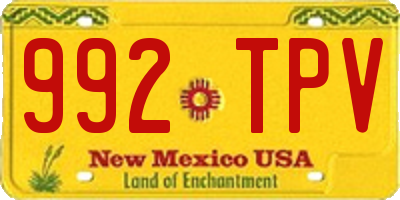 NM license plate 992TPV