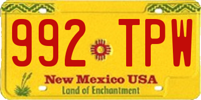 NM license plate 992TPW