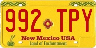 NM license plate 992TPY