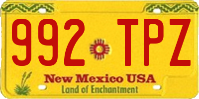 NM license plate 992TPZ