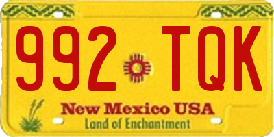 NM license plate 992TQK