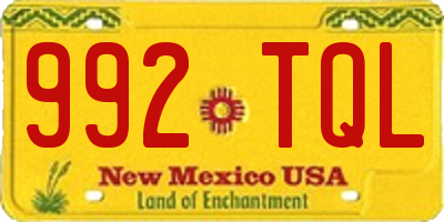 NM license plate 992TQL