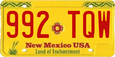 NM license plate 992TQW