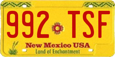 NM license plate 992TSF