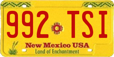 NM license plate 992TSI