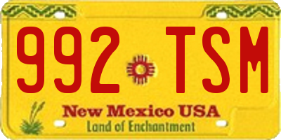 NM license plate 992TSM
