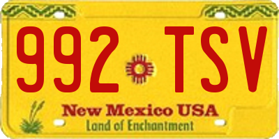 NM license plate 992TSV