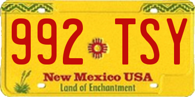 NM license plate 992TSY