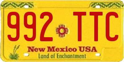 NM license plate 992TTC