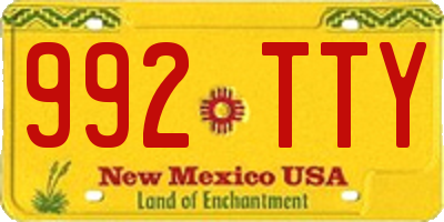 NM license plate 992TTY
