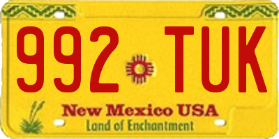 NM license plate 992TUK