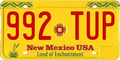 NM license plate 992TUP
