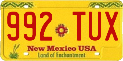 NM license plate 992TUX