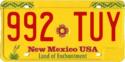 NM license plate 992TUY