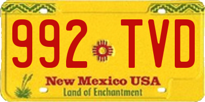 NM license plate 992TVD
