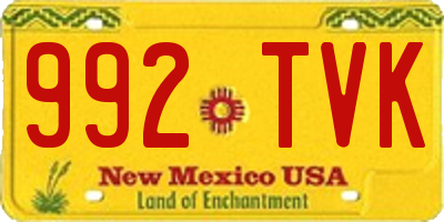 NM license plate 992TVK