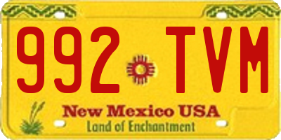 NM license plate 992TVM