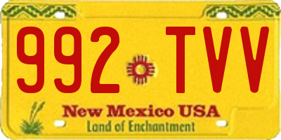 NM license plate 992TVV