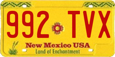 NM license plate 992TVX