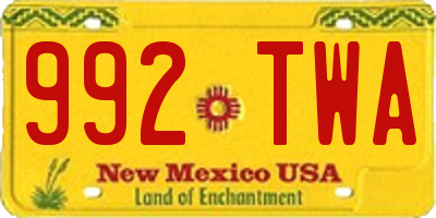 NM license plate 992TWA