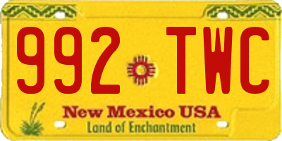 NM license plate 992TWC